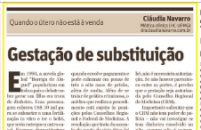 Jornal O Tempo (Impresso) – Artigo sobre “Gestação de Substituição”